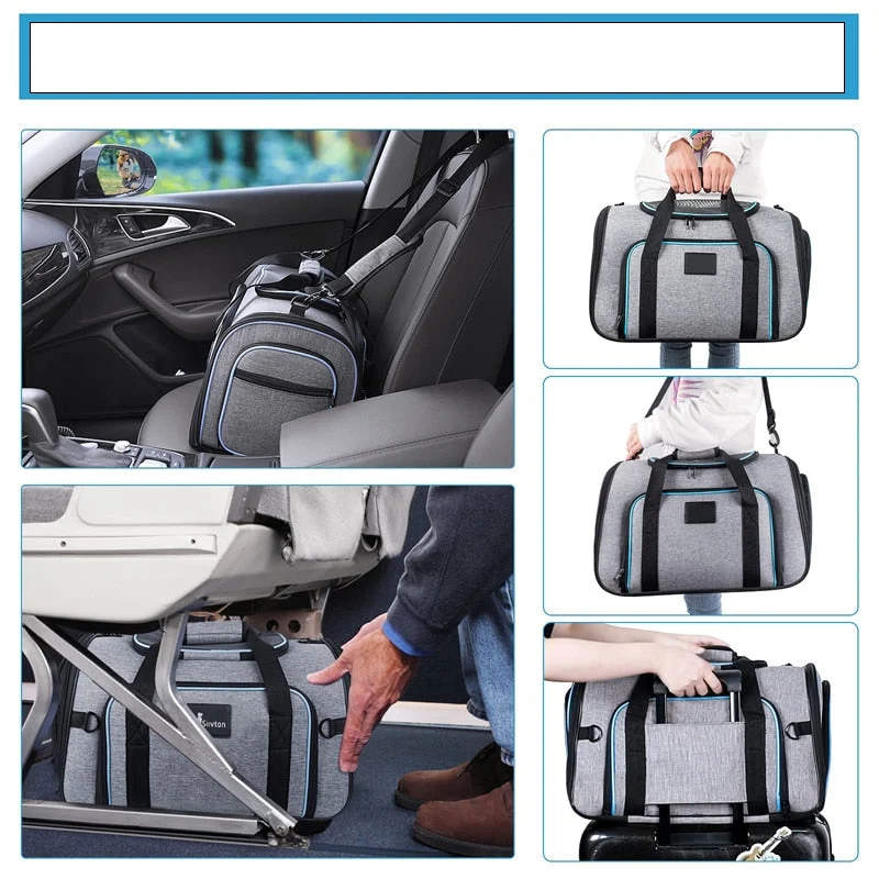 Sac de transport extensible 4 côtés pour chat – 50 x 29 x 31,5 cm