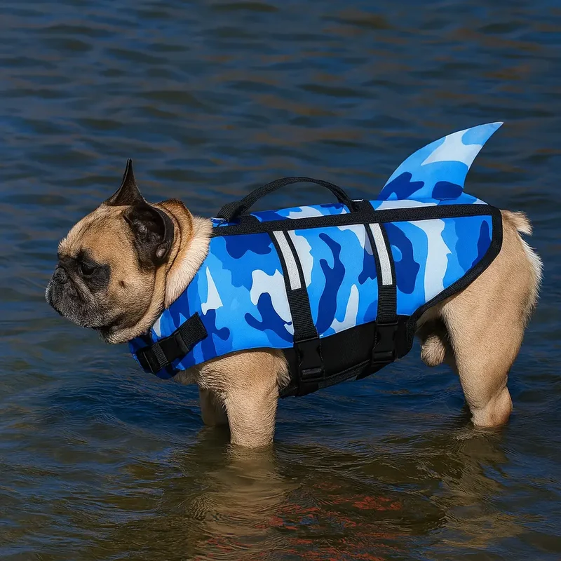 Gilet de sauvetage avec aile de requin pour chien