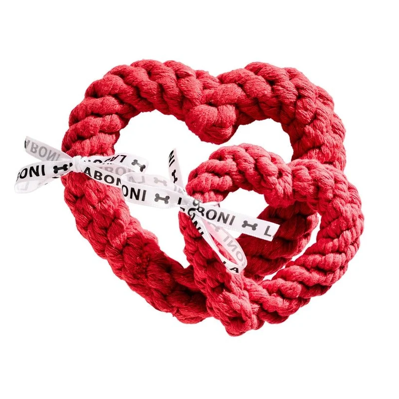 ❤️ Jouet en corde pour chien Cœur Rouge – Taille Mini
