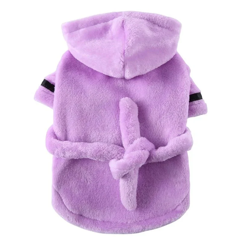 Peignoir de bain avec capuche pour chien