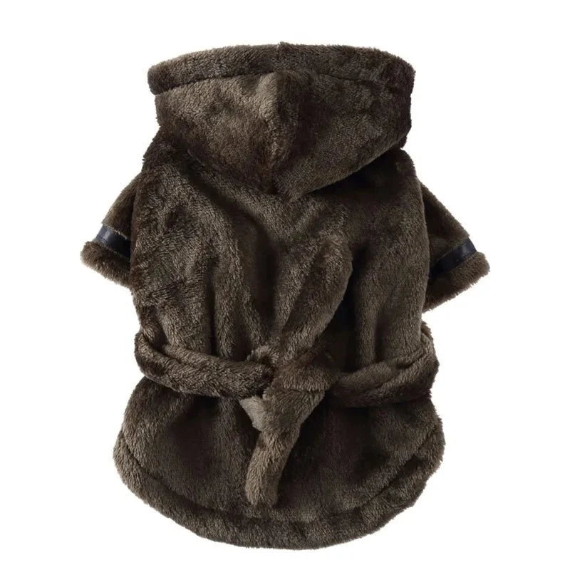 Peignoir de bain avec capuche pour chien