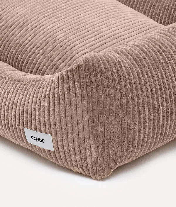 Lit chien velours côtelé beige/taupe Snozy – Cafide