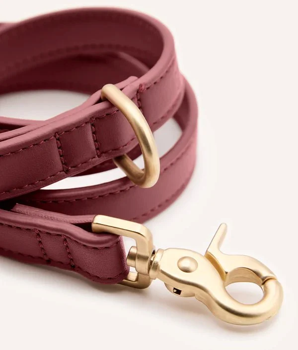 Laisse pour Chien en Cuir Vegan Bordeaux – Jala