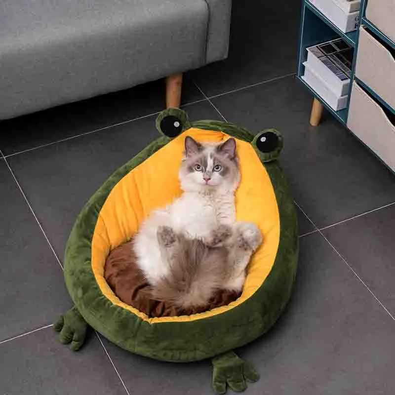 Couchage grenouille pour chat