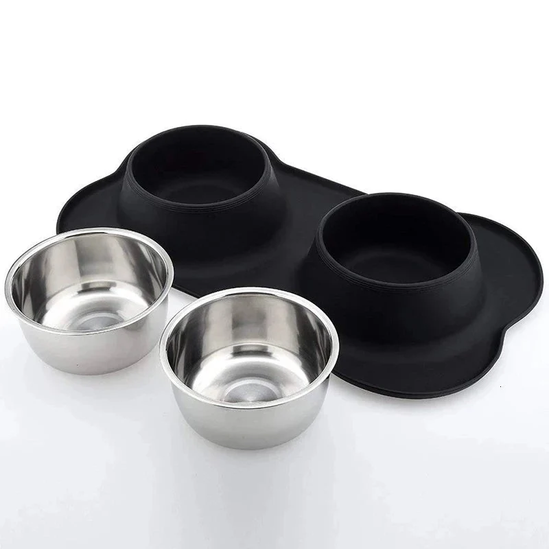 Doubles gamelles anti-dérapante pour chien