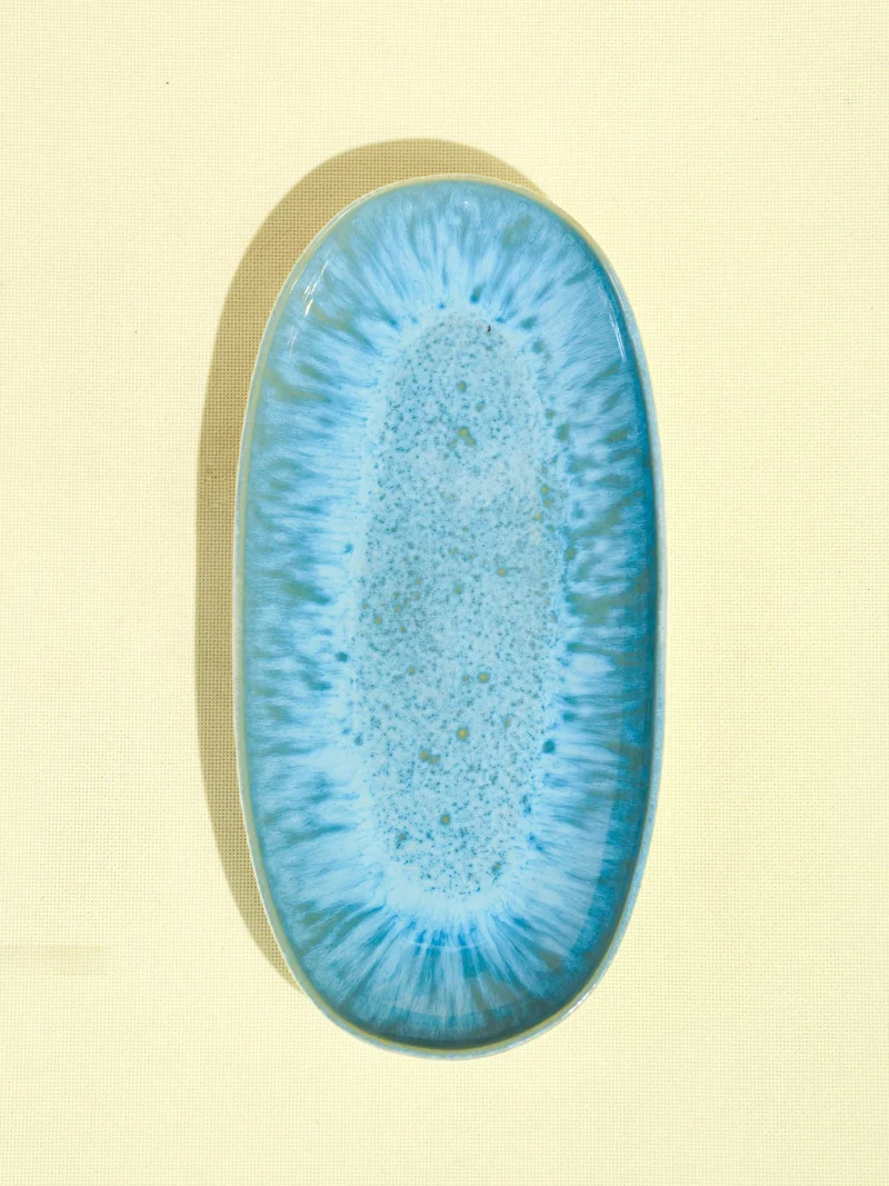 Plat de service L | Bleu água