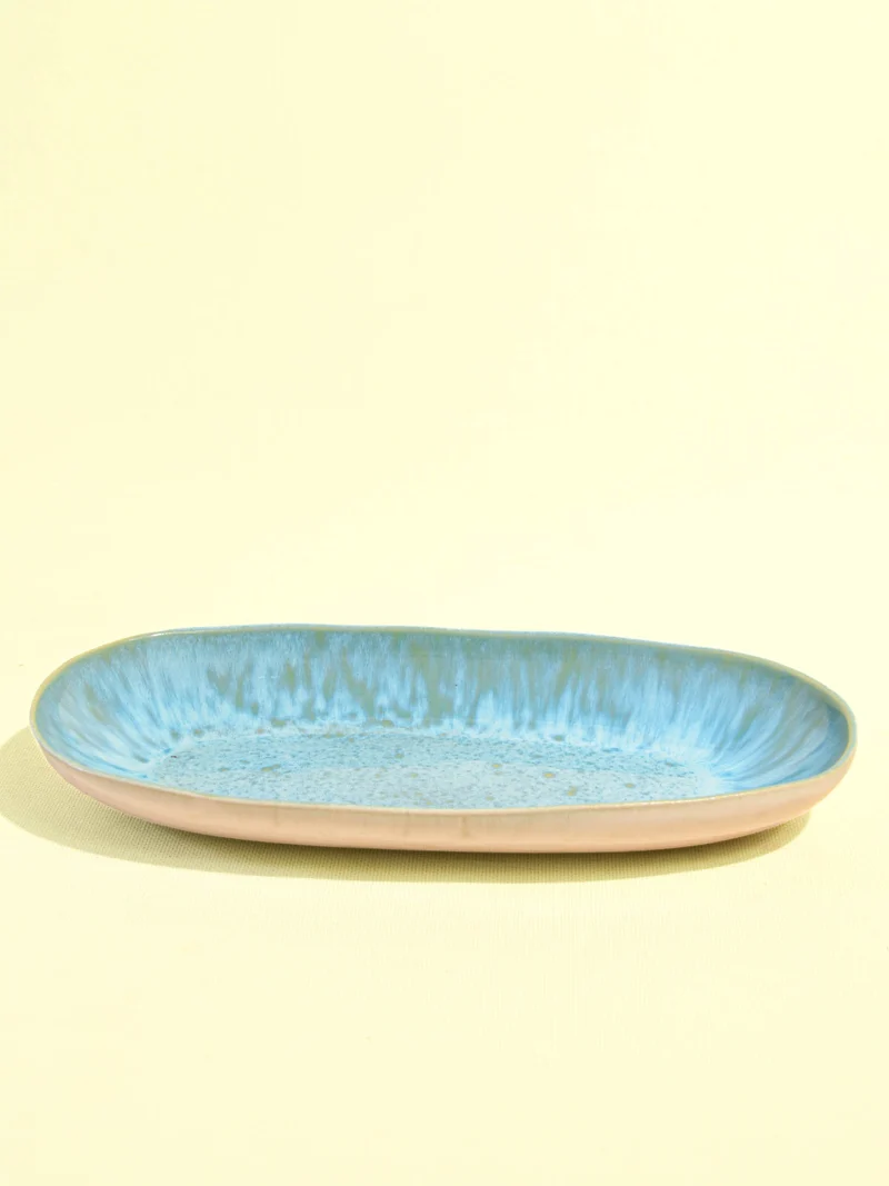Plat de service L | Bleu água
