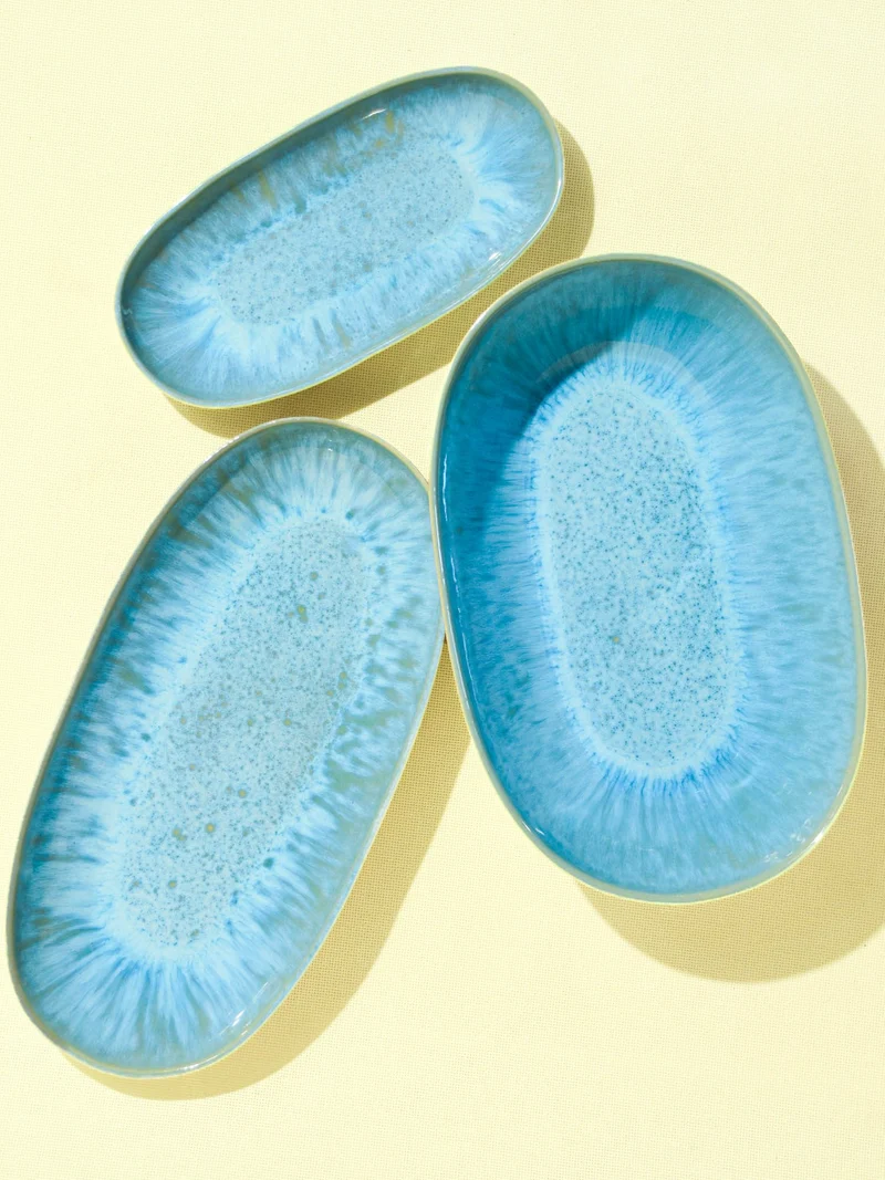 Plat de service L | Bleu água
