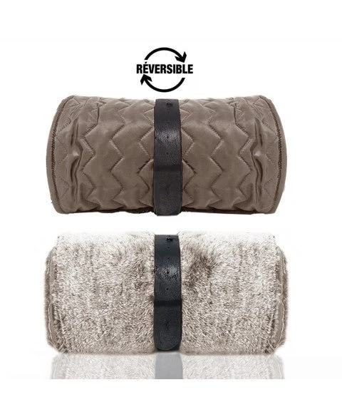 Plaid Double Face Alden pour chien – Fourrure & marron glacé