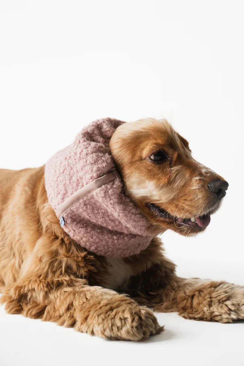 🌸 Snood d’hiver réversible rose pour chien – chaleur, douceur & style
