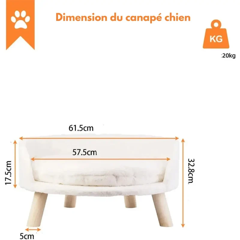 Canapé surélevé pour petit chien
