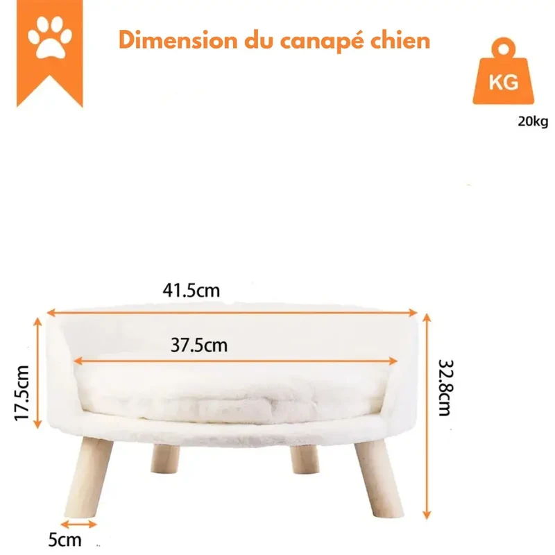 Canapé surélevé pour petit chien