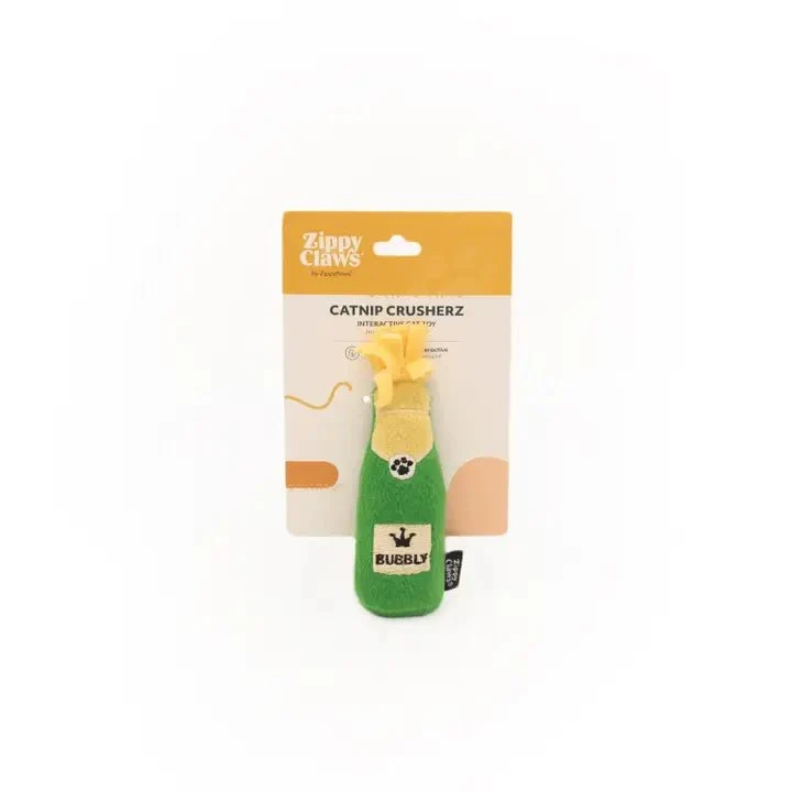 Peluche de Noël Pour Chat – Bouteille de Champagne ZippyClaws® Bubbly 🍾