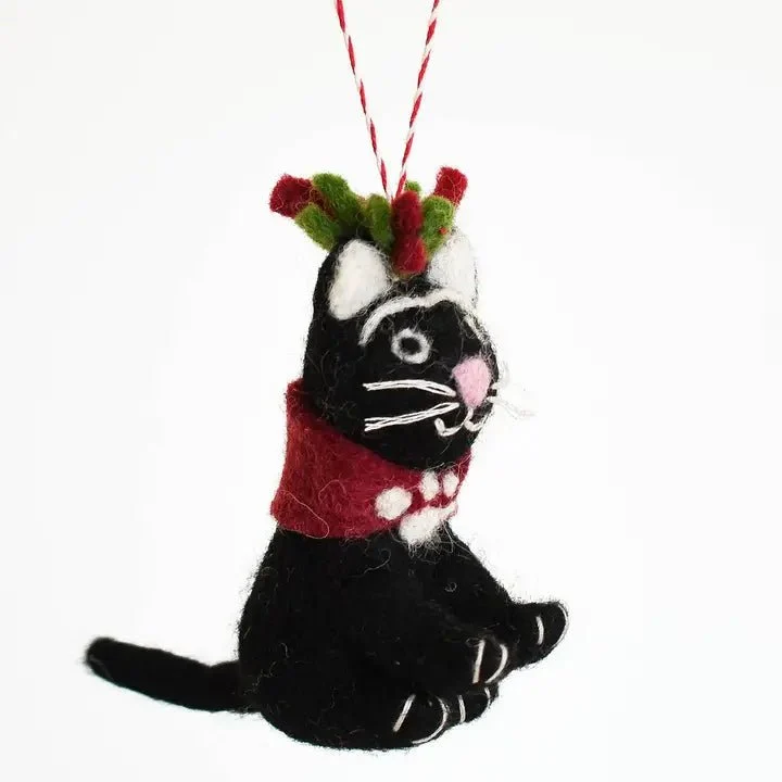 Décoration de Noël chat en feutre Frida Catlo