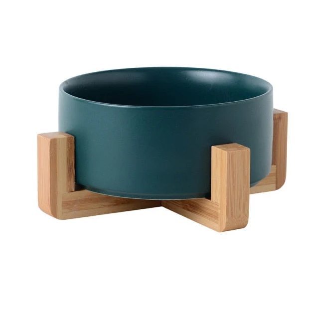 Gamelle céramique et bois pour chat