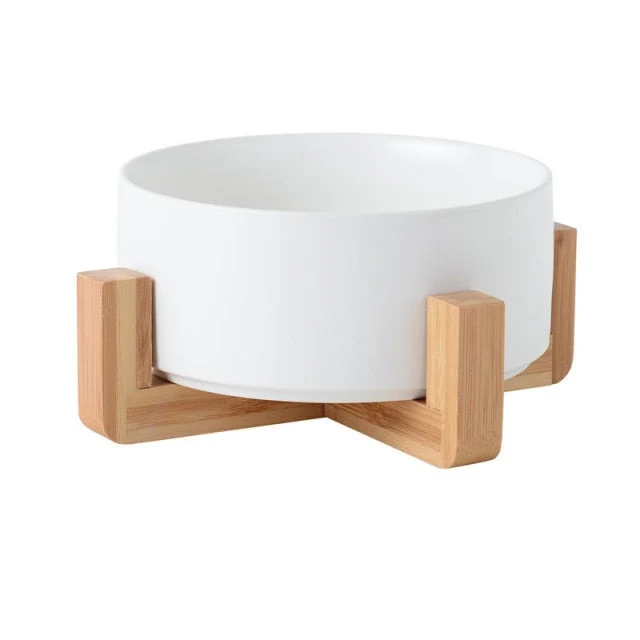 Gamelle céramique et bois pour chat