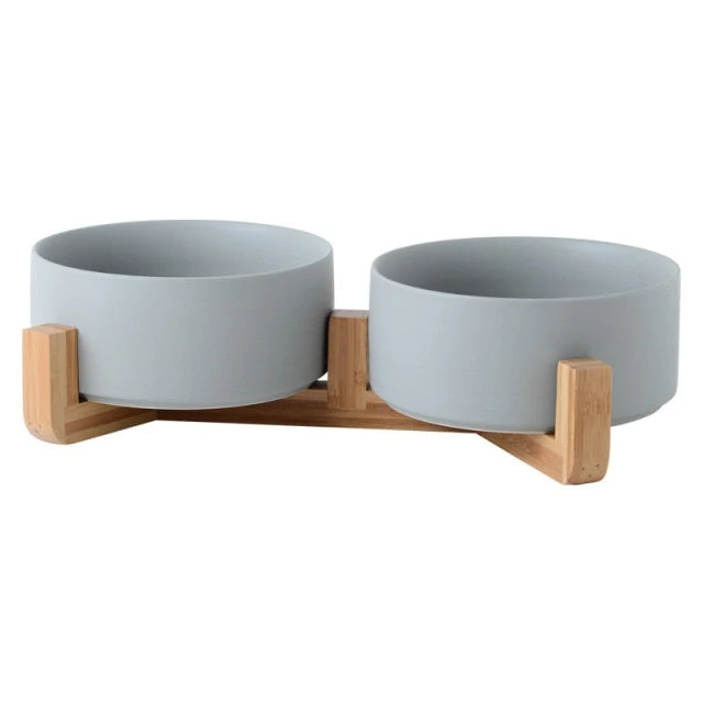 Gamelle céramique et bois pour chat