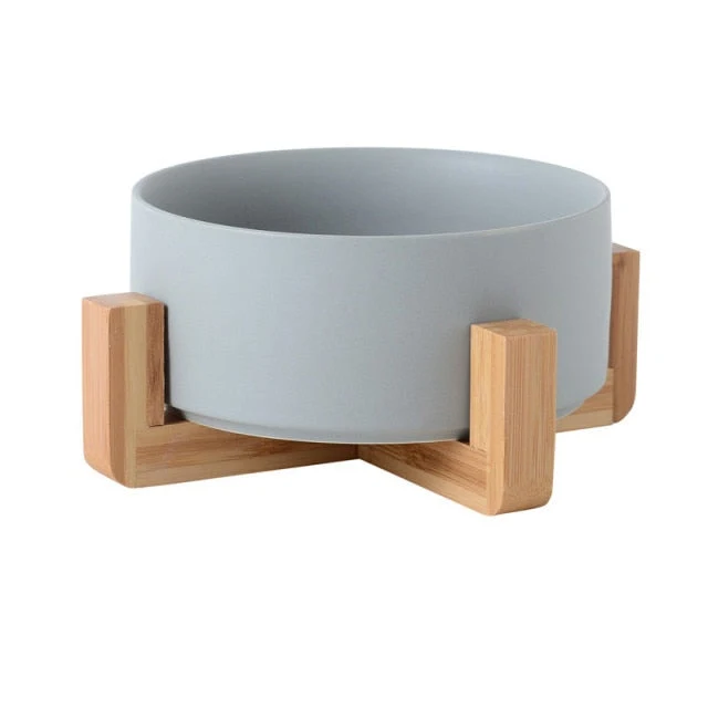 Gamelle céramique et bois pour chat