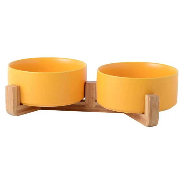 Gamelle céramique et bois pour chat