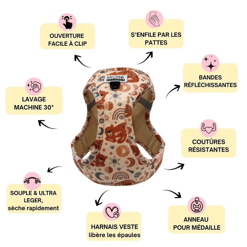 Harnais Step-In Luna Bear – veste douce & réconfortante