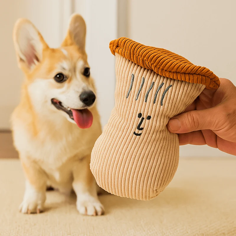 Peluche champignon pour chien