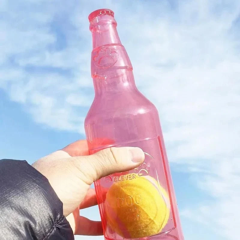 Bouteille avec balle pour chien