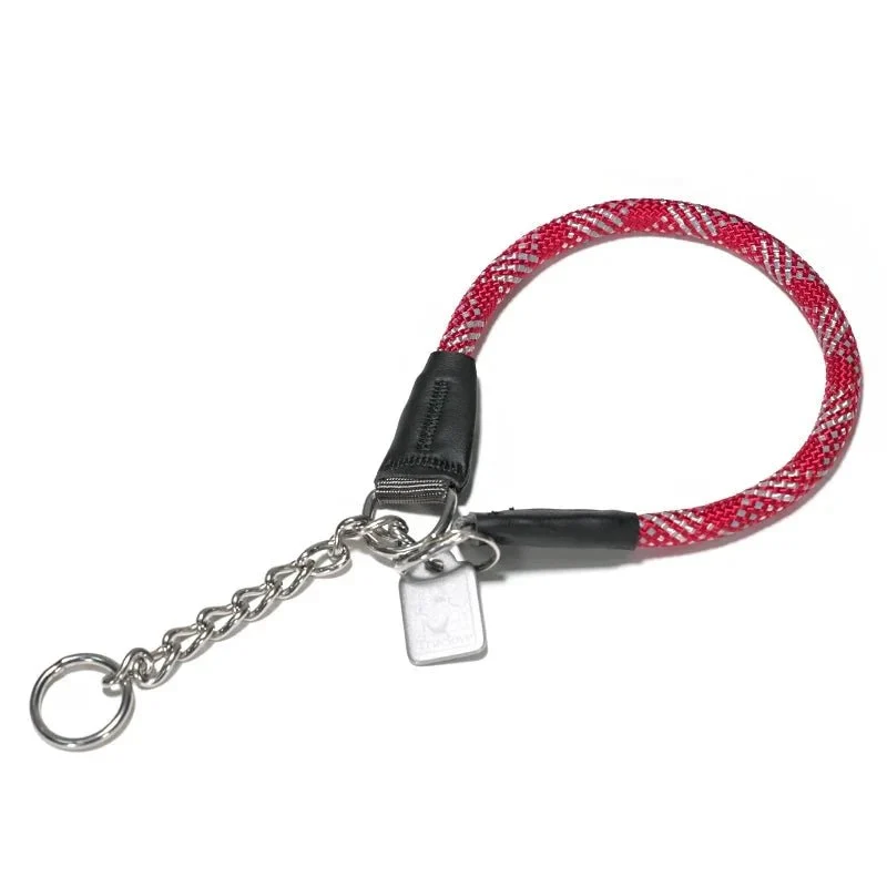 Collier étrangleur chien style corde rouge