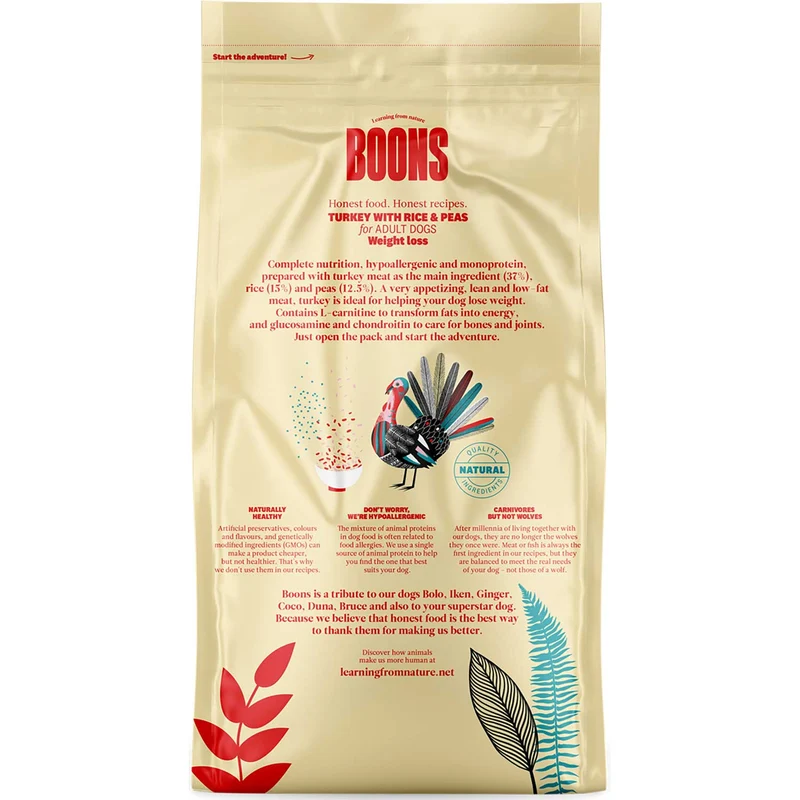 Hundefutter Boons Pute (für übergewichtige ausgewachsene Hunde)