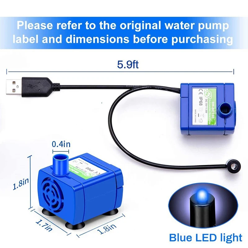 Pompe pour fontaine à chat USB