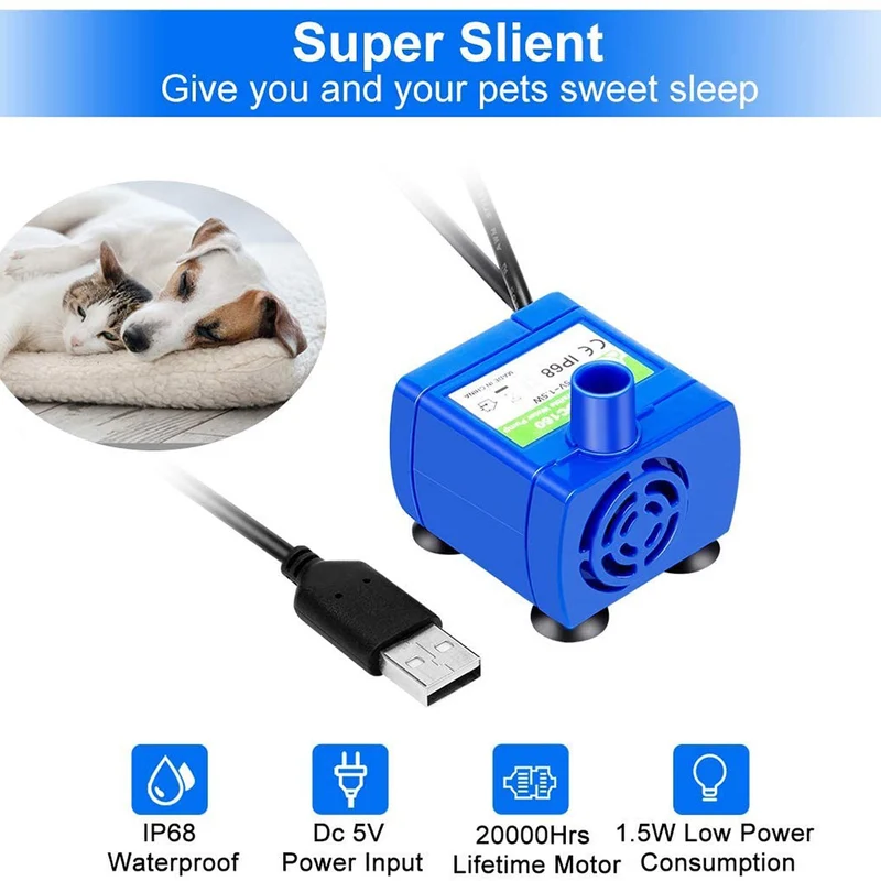 Pompe pour fontaine à chat USB
