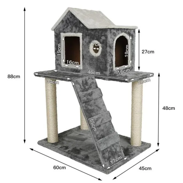 Arbre à chat maison 88 cm - Modèle : Casa