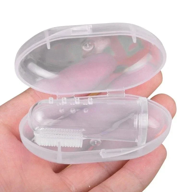 Doigt brosse à dent transparent