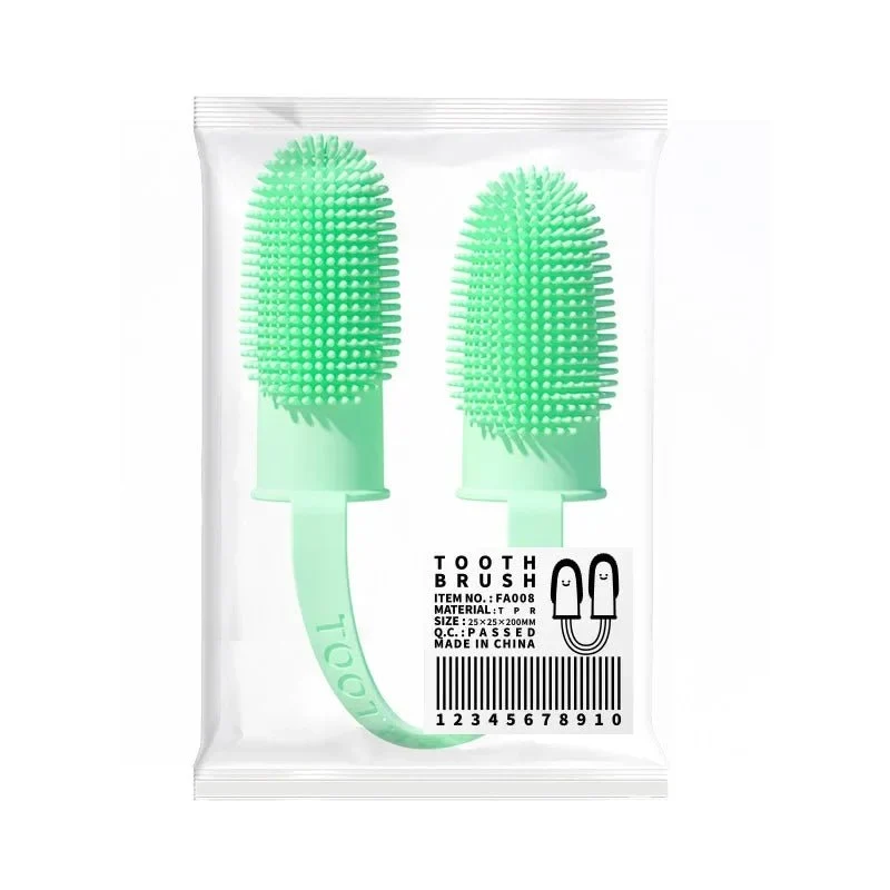 Brosse à dents doigts double pour chien
