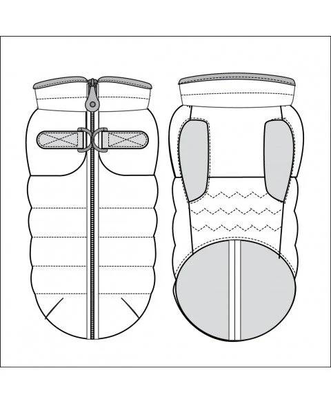 Doudoune Harnais Intégré AUGUSTE pour Chien – Marron / Fourrure Taupe