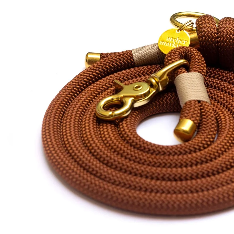 Laisse corde marron Brownie pour chien – élégante & durable