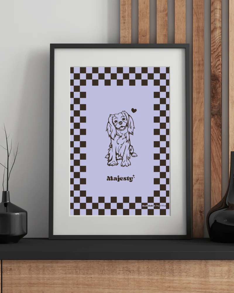 Affiche Cavalier King Charles A4 – Majesty – BeeBrush (BeePop)