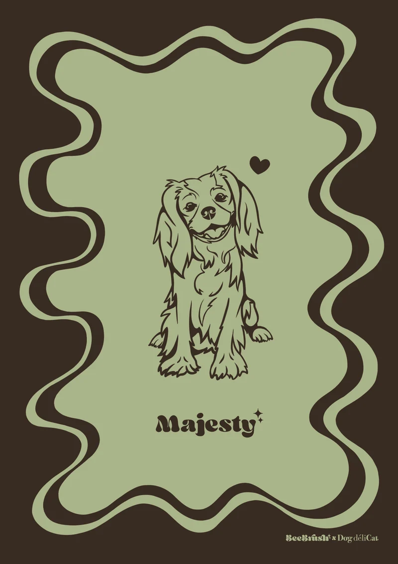 Affiche Cavalier King Charles A4 – Majesty – BeeBrush (BeePop)