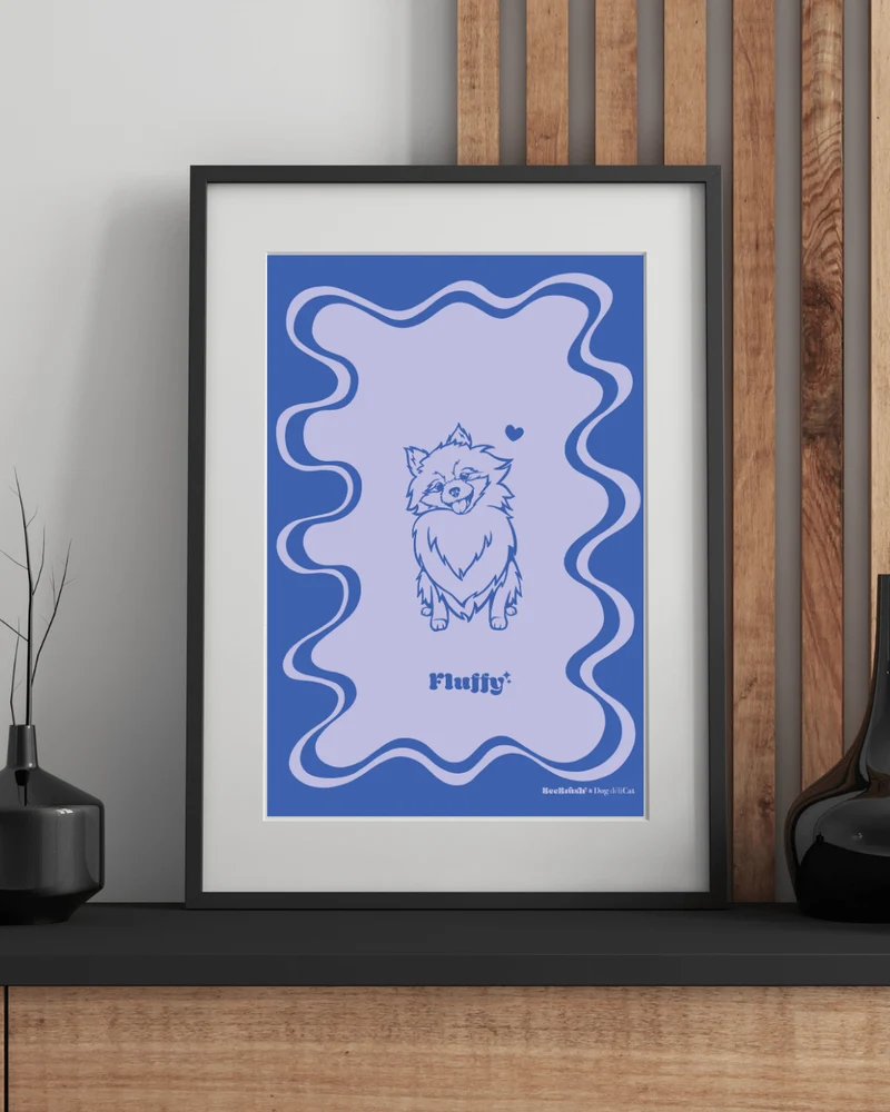Affiche Spitz A4 – Fluffy – BeeBrush (BeePop)