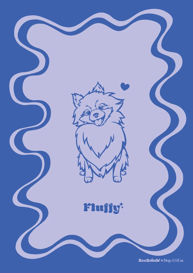 Affiche Spitz A4 – Fluffy – BeeBrush (BeePop)