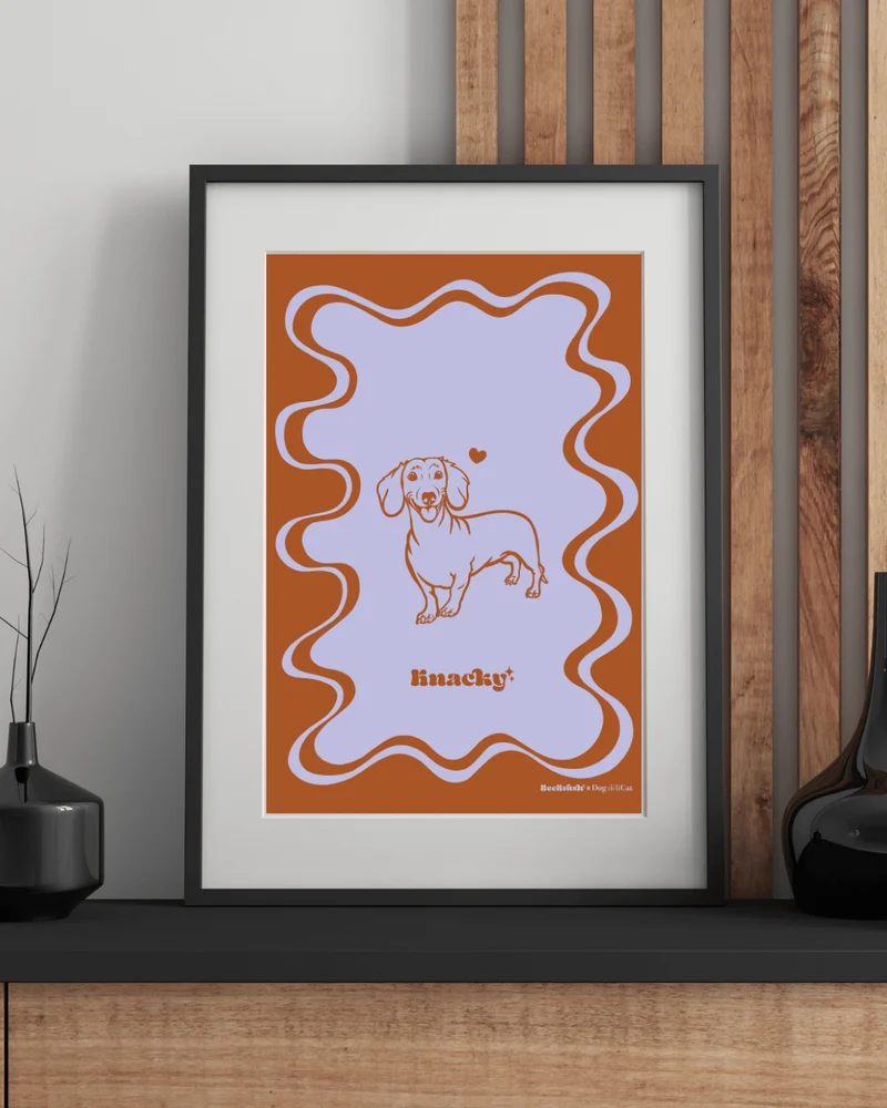 Affiche Teckel A4 – Knacky – BeeBrush (BeePop)