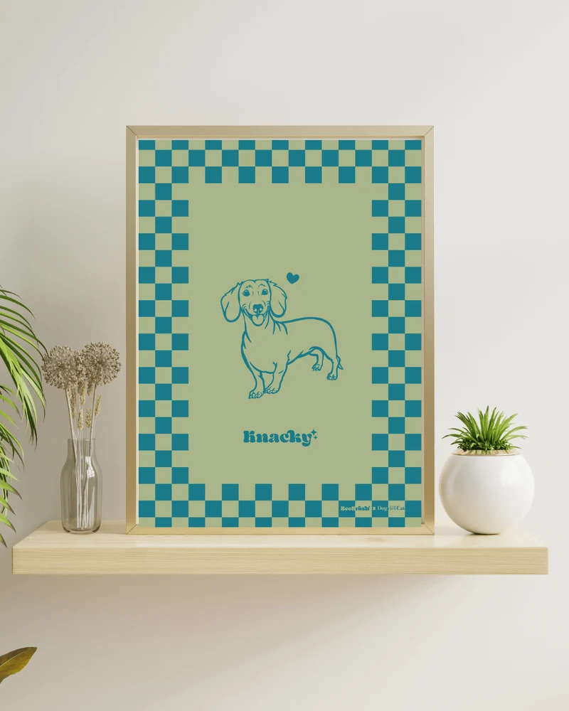Affiche Teckel A4 – Knacky – BeeBrush (BeePop)