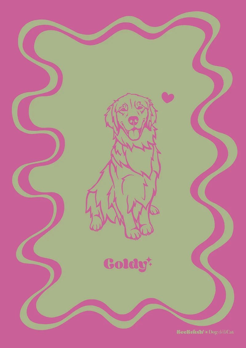 Affiche Golden Retriever A4 – Goldy – BeeBrush (BeePop)