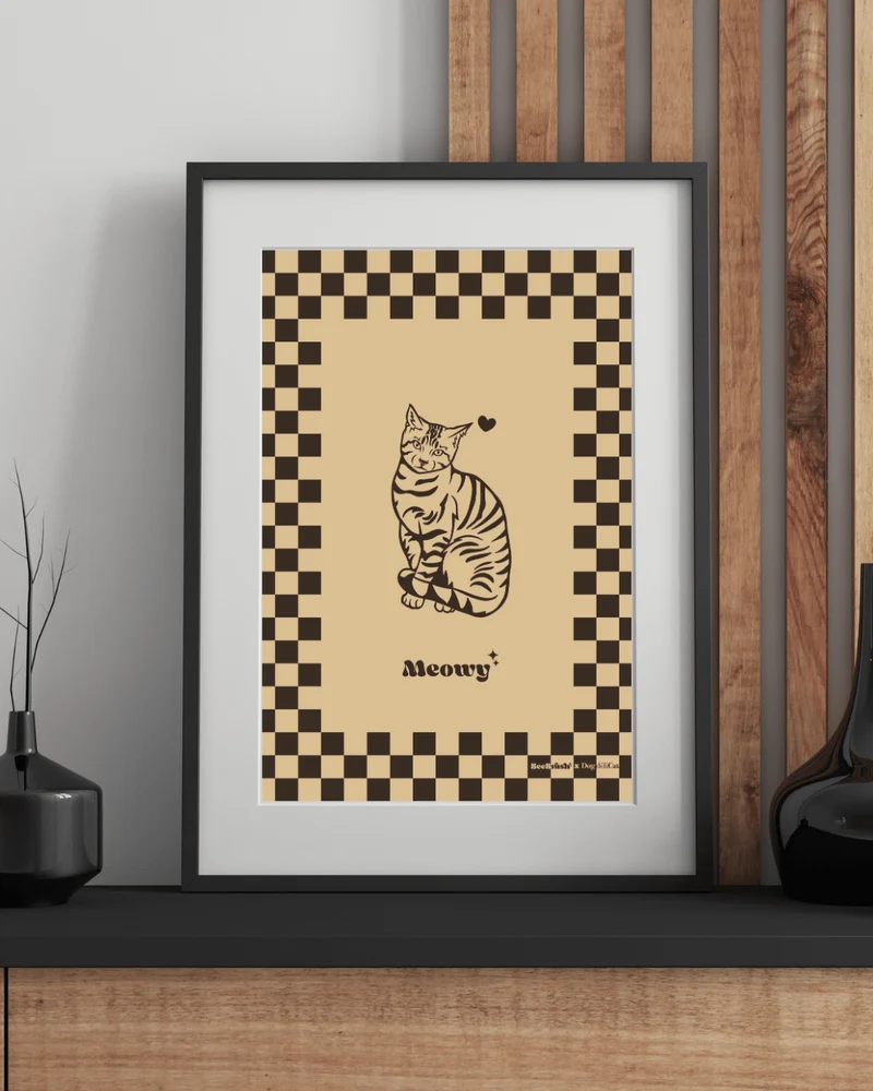Affiche Chat Européen Tigré A4 – Meowy – BeeBrush (BeePop)