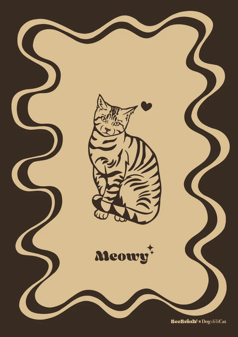 Affiche Chat Européen Tigré A4 – Meowy – BeeBrush (BeePop)