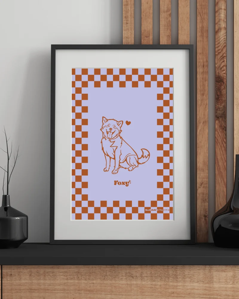 Affiche Shiba A4 – Foxy – BeeBrush (BeePop)