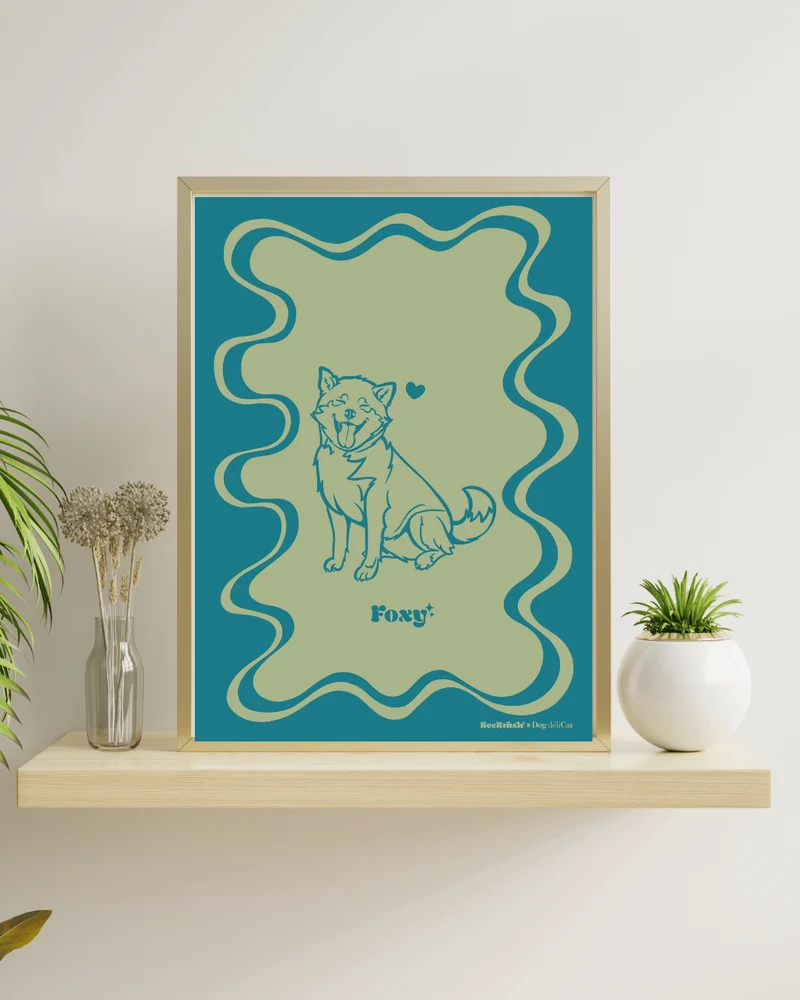 Affiche Shiba A4 – Foxy – BeeBrush (BeePop)
