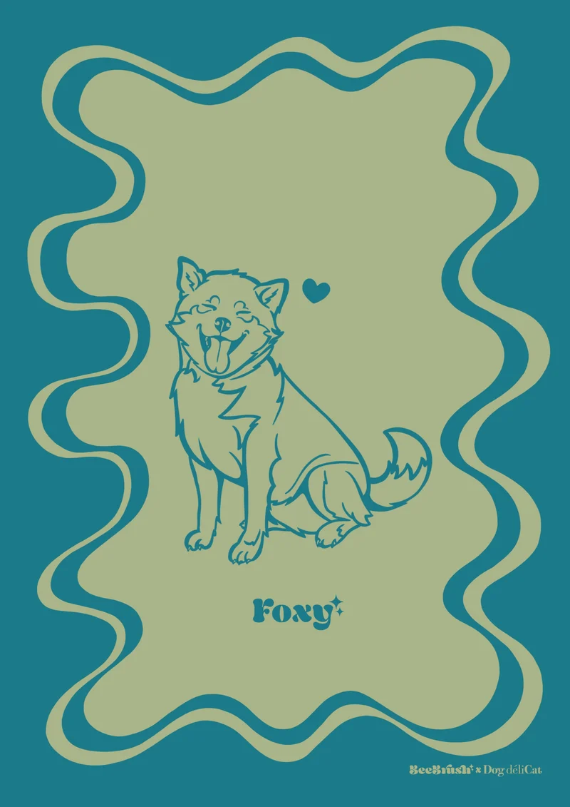 Affiche Shiba A4 – Foxy – BeeBrush (BeePop)