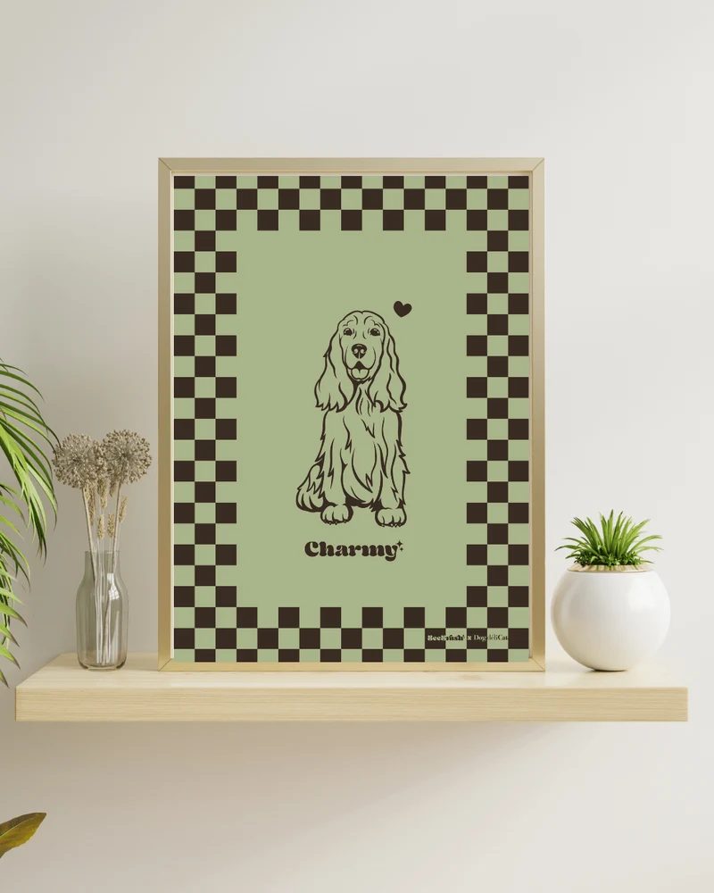 Affiche cocker anglais A4 – Charmy – BeeBrush (BeePop)