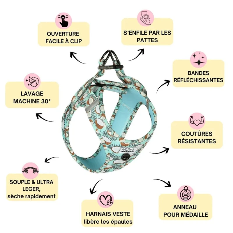 Harnais Step-In CocoNut – veste fraîche & tropicale