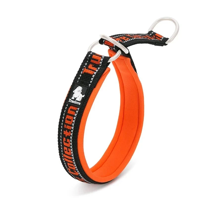 Collier étrangleur chien trulove orange et noir